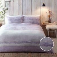 Appletree - Mauve Fade Dye Duvet Cover - King Bedding Size (230 x 220cm) - Soft 100% Brushed Cotton - 2 Pillowcases - Stripe Duvet Cover in Purple - Gradient Tip Dye Duvet Cover - Purple Bedding