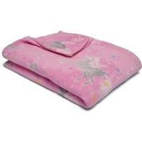 Bedlam - Unicorn Fleece Blanket (120 x 150cm) - Reversible Print - Super Soft & Cosy Fleece Throw with Unicorns - Unicorn Blanket - Unicorn Bedroom Accessories - Pink Fleece Throw Blanket with Unicorn