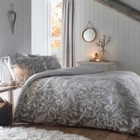 Dreams & Drapes Lodge - Woodland Owls - Fleece Duvet Cover Set - King Bed Size in Sage