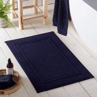 Drift Home - Navy Bath Mat (50 x 80cm) - Soft & Absorbent - 550GSM Premium Bathroom Mat - Sustainable Cotton (BCI) - Recycled - Machine Washable - Bath Rug Navy Blue - Dark Blue Bath Rug