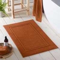 Drift Home - Terracotta Bath Mat (50 x 80cm) - Soft & Absorbent - 550GSM Premium Bathroom Mat - Sustainable Cotton (BCI) - Recycled - Machine Washable - Bath Rug Orange Terracotta - Orange Bath Rug