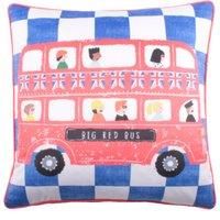 Bedlam - On The Move - Velvet Filled Cushion - 43 x 43cm in Blue