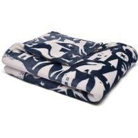 Fusion - Navy Blue Woodland Animals Fleece Blanket (120 x 150cm) - Soft & Cosy - Scandi Throw - Fox, Bear & Rabbit Print Throw in Navy - Forest Animals & Scandinavian Theme Blanket/Throw for Home