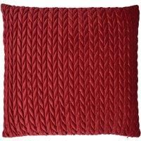 Laurence Llewelyn-Bowen - Red Plain Plaited Cushion - 43 x 43cm - Velvet Cushion with Filling/Padding Included - Red Claret Crotchet Cushion - Amory Collection of Plait Cushions