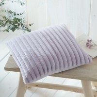 Appletree - Mauve Faux Fur Cushion (43 x 43cm) - Filling Included - Lilac Fur Cushion - Super Soft Fake Rabbit Fur Cushion Purple - Mauve Lined Faux Fur Cushion - Lilac Stripe Fur Cushion