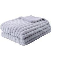 Appletree - Grey Faux Fur Throw (180 x 130cm) - Soft Sofa Throw - Grey Faux Fur Blanket - Fur Blanket in Grey - Fake Rabbit Fur Imitation - Grey Fake Fur Throw - Matching Cushion Available