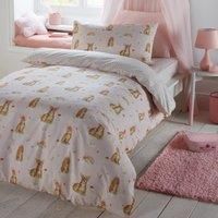 Bedlam - Woodland Friends - Easy Care Duvet Cover Set - Single Bed Size in Pink