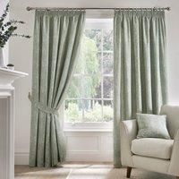 Dreams & Drapes 70 Curtains - 100% Cotton Pair of Pencil Pleat Curtains With Tie-Backs - 46" Width x 72" Drop (117 x 183cm) in Aveline