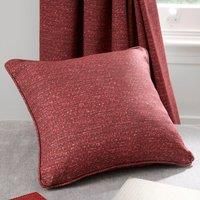 Dreams & Drapes - Red Cushion (43 x 43cm) - Filling Included - Piped Edge - Soft Brushed Cotton - Red Textured Cushion for Living Room & Bedroom - Cover Included/Cushion Insert