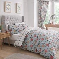 Dreams & Drapes Design - Botanical Fruit - Easy Care Duvet Cover Set - Super-King Bed Size in Green