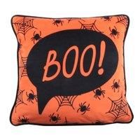 Bedlam - Halloween - Velvet Filled Cushion - Boo - 43 x 43cm in Orange