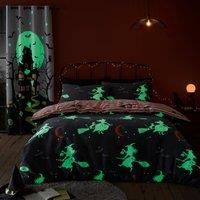 Bedlam Flying Witches Halloween Single Duvet Cover Set - Multi