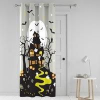'Haunted House' Glow in the Dark Eyelet Single Panel Door Curtain