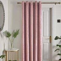 Laurence Llewelyn-Bowen - Montrose - Velvet Blackout Eyelet Single Panel Door Curtain - 66" Width x 84" Drop (168 x 214cm) in Blush
