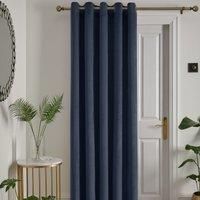 Laurence Llewelyn-Bowen - Montrose - Velvet Blackout Eyelet Single Panel Door Curtain - 66" Width x 84" Drop (168 x 214cm) in Navy