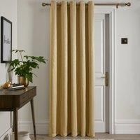 Fusion - Ochre Single Curtain W66 x L84 (168 x 214cm) - 1x Panel - Eyelet Curtain in Yellow - Thermal Curtain for Bedroom/Living Room - Ochre Curtain & Drape - Door Curtain - Strata Collection