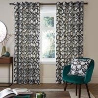 Eyelet Curtains 100% Cotton Luna by Fusion in Black