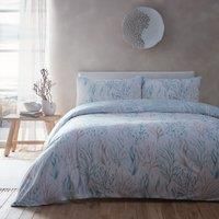 Drift Home - Eco-Friendly Blue Coral Reef Duvet Cover - Double Bedding Size (200 x 200cm) - Sustainable Recycled Cotton - Reversible Designs - 2 Pillowcases - Blue Bedding - Ocean Sea Duvet Cover