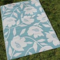 Fusion Luna Outdoor Rug, 100% Polypropylene, Duck Egg, 120 x 170cm
