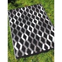 Terracotta Rico Vertical Zigzag Uv & Water Resistant Lightweight Outdoor Rug Mat