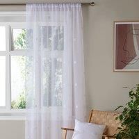 Appletree Boutique - Single Net Curtain for Windows W55 x L54 (140 x 137cm) - Voile Curtain for Bedroom/Living Room - Spotted/Dotted Sheer Curtain - Zara Collection, White