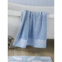Hand Or Bath Towel, Bath Sheet 100% Cotton Zero Twist Lacie Leaf Border By D&D