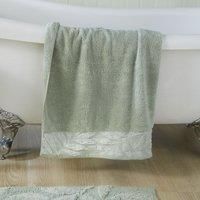Bath and Hand Towels 100% Cotton Lacie by D & D in Steel/Sage