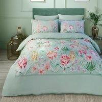 Duvet Cover Set 70% Cotton, 30% Polyester Tropical Leopard by Soiree in Green