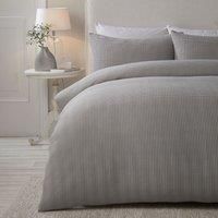 Serene - Silver Waffle Duvet Cover - King Bedding Size (230 x 220cm) - Soft Touch - Luxury Bedding - Grid Pattern Textured Duvet Cover in Silver - Square Puckered Bedding - Lindly Collection