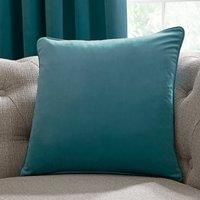 Laurence Llewelyn-Bowen - Teal Velvet Cushion - 43 x 43cm - Luxury Velvet Cushion in Teal - Filling/Padding Included - Teal Blue Cushion - Montrose Collection