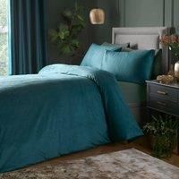 Laurence Llewelyn-Bowen - Teal Velvet Duvet Cover Set - Super King Bedding Size (260 x 220cm) - 2 Pillowcases - Soft Touch - Designer - Teal Blue Luxury Bedding Set - Velvet Bedding in Teal Blue