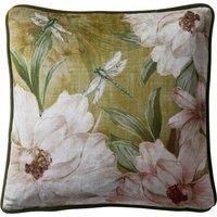 Appletree Fiorella Velvet Filled Cushion 43cm x 43cm Olive