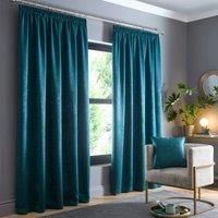 Fusion - Forest Green Curtains W90 x L72 (229 x 183cm) - 100% Cotton - 2x Panels - Pencil Pleat Curtains in Green - Soundproof Curtain & Thermal Curtains for Bedroom - Green Pleated Curtains & Drapes