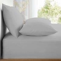 Appletree - Silver Single Fitted Sheet (90 x 190 x 28cm) - Plain Bedding - Light Grey Single Bed Sheet - Soft & Luxury 100% Cotton - Silver Bed Sheet - Light Grey Fitted Sheet