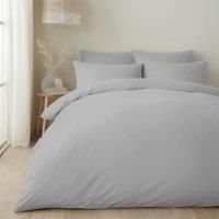 Appletree - Silver Duvet Cover Sets - Double Bedding Size (200 x 200cm) - Light Grey Plain Duvet Cover Bedding - Soft & Luxury 100% Cotton - Hotel Bedding Style in Grey