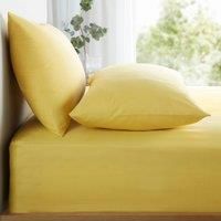 Appletree - Yellow Super King Fitted Sheet (182 x 200 x 28cm) - Plain Bedding - Light Yellow Super King Bed Sheet - Soft & Luxury 100% Cotton - Yellow Bed Sheet