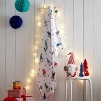 Fusion - White Christmas Fleece Blanket (120 x 150cm) - Cosy & Soft Teddy Fleece - Christmas Throw Blanket with Gonks/Gnomes - White Fleece Throw Blanket for Xmas - Christmas Bedding & Decorations