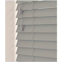 50mm Fine Grain Slatted Faux Wood Venetian Blinds with Strings 130cm Drop