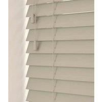 50mm Fine Grain Slatted Faux Wood Venetian Blinds with Strings 130cm Drop