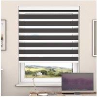 Steel Grey Day And Night Zebra Roller Blind with Cassette