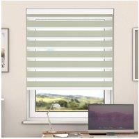 New Edge Blinds Vanilla Day & Night Zebra Roller Blind with Cassette in Ivory | Size: 75 cm width x 200 cm drop