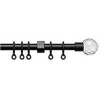 New Edge Blinds Exenteable Metal Curtain Pole 13-16mm 120cm - 210cm Black Crystal