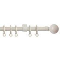 New Edge Blinds Exenteable Metal Curtain Pole 13-16mm 150cm - 280cm Cream Ball, Cream