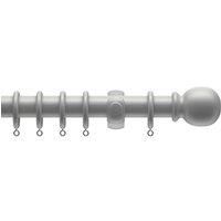 New Edge Blinds Complete Wooden Curtain Pole Set 150 Grey