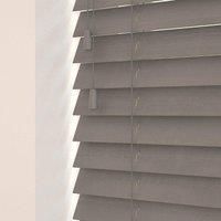New Edge Blinds Wooden Venetian Blinds with Strings (120cm Drop) in Grey | Size: 120 cm