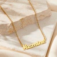 Posh Totty Designs Women's Yellow Gold Plated Personalised Name Necklace