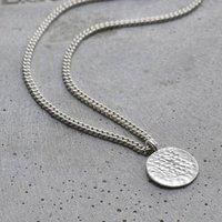 Posh Totty Designs Men's Sterling Silver Men's Molten Disc Necklace