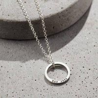 Posh Totty Designs Personalised Men's Quote Circle Necklace in Silver | Size: Standard
