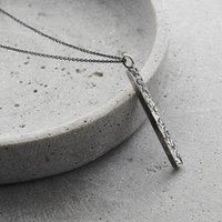 Posh Totty Designs Men's Men's Textured Oxidised Sterling Silver Bar Necklace