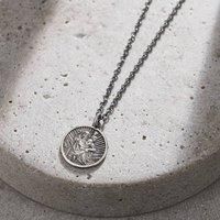 Posh Totty Designs Men's Oxidised Sterling Silver St Christopher Necklace